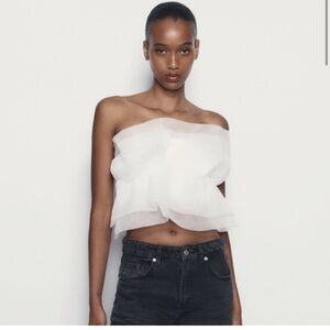 Zara white organza bandeau